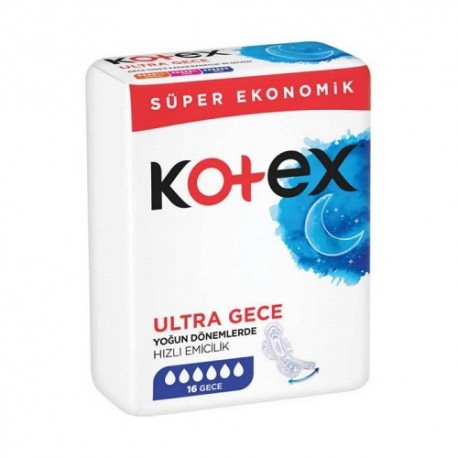 نوار بهداشتی کوتکس مدل Ultra Gece بسته 16 عددی