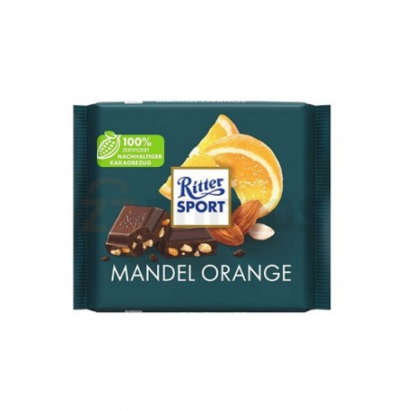 شکلات تلخ با تکه های بادام و پرتقال ریتر اسپورت 100 گرم ritter sport