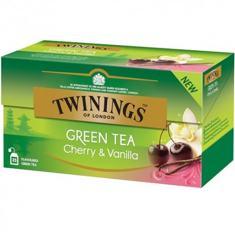 چای سبز توئینینگز با طعم گیلاس و وانیل 25 عددی