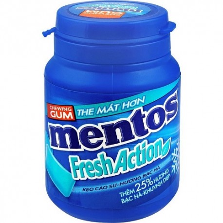 آدامس بشکه ای Fresh Action منتوس 60 گرم Mentos