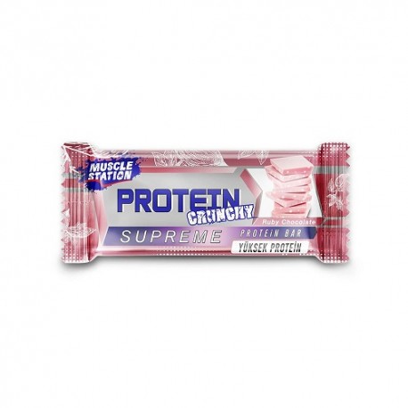 پروتئین بار کرانچی شکلات یاقوتی ماسل استیشن 40 گرم muscle station