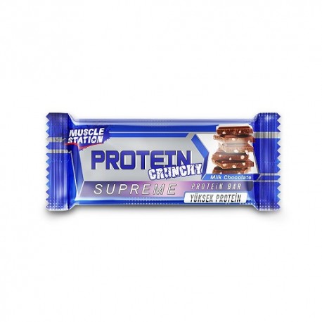 پروتئین بار کرانچی شکلات شیری ماسل استیشن 40 گرم muscle station