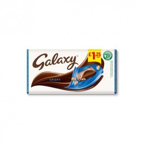 شکلات تخته ای گلکسی مدل کریسپی crispy وزن 102 گرم galaxy