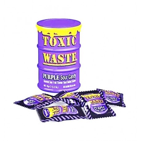 آبنبات خیلی ترش بشکه ای بنفش تاکسیک ویست 42 گرم toxic waste