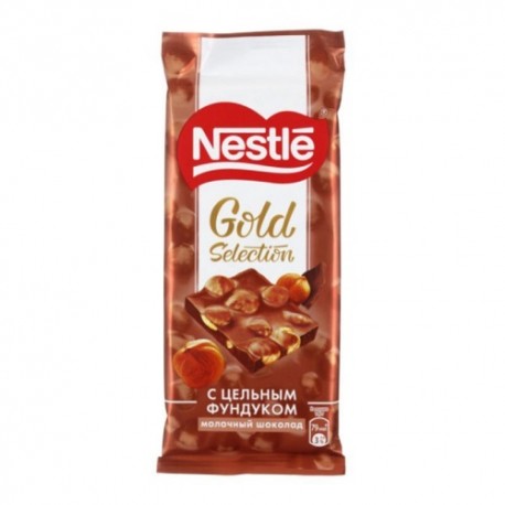 شکلات با تکه کامل فندق گلد نستله 85 گرم Nestle