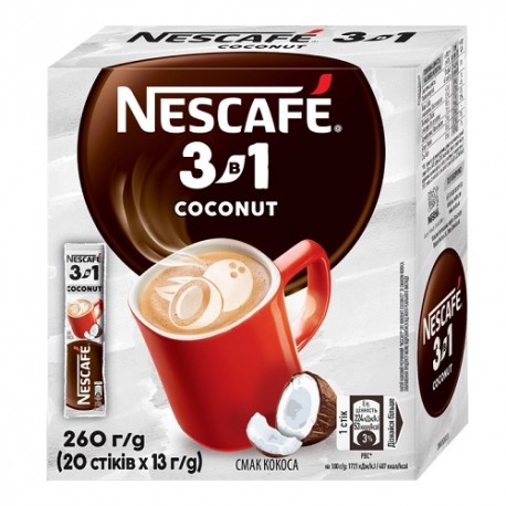 قهوه فوری نسکافه مدل COCONUT بسته 20 عددی Nescafe