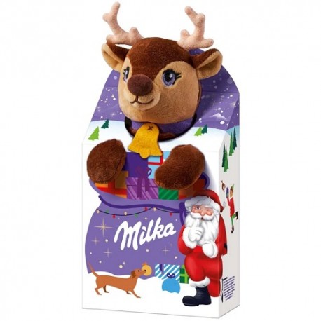 جعبه شکلات کادویی کریسمس میلکا با عروسک گوزن Milka