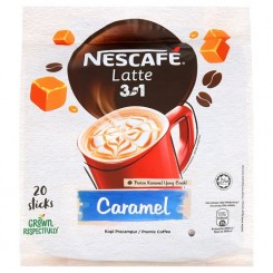 کافی میکس نسکافه لاته طعم کارامل بسته 20 عددی NECAFE