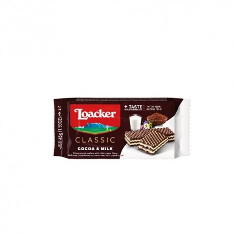 ویفر لواکر شکلات و شیر 45 گرمی LOACKER