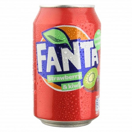 نوشابه فانتا اصل اروپا با طعم توت فرنگی و کیوی 330 میل Fanta
