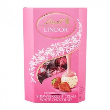 شکلات پذیرایی سفید توت فرنگی لینت لیندور 200 گرم LINDT