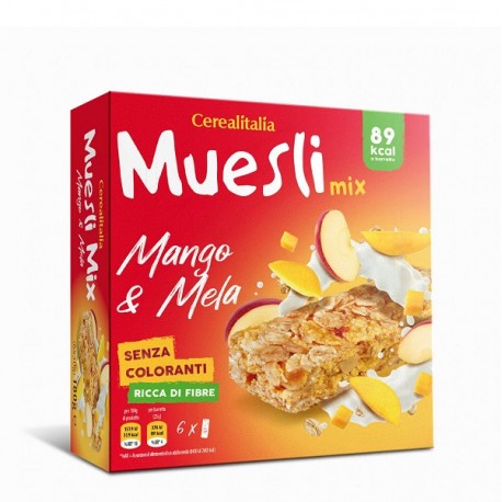 موسلی بار غلات تکه های انبه و هلو بسته 6 عددی Cerealitalia