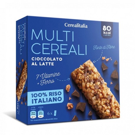 موسلی بار غلات تکه های شکلات شیری 6 عددی Cerealitalia