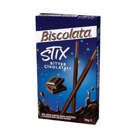 بیسکویت چوب شکلات تلخ استیکس بیسکولاتا 38 گرم