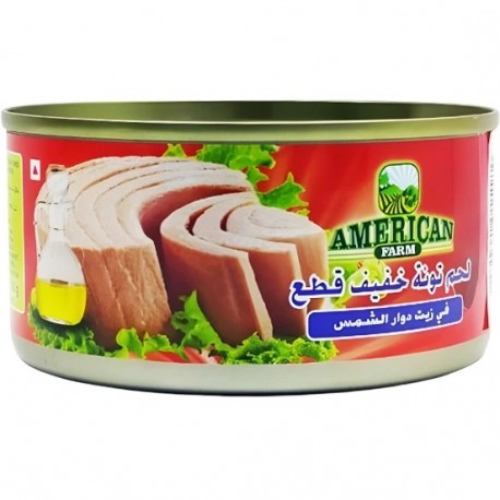 تن ماهی در روغن آفتابگردانآمريکن فارم 185 گرم American Farm