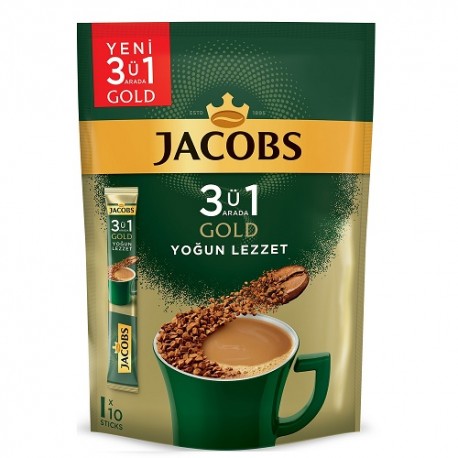 قهوه فوری 3 در 1 گلد جاکوبز بسته 10 عددی